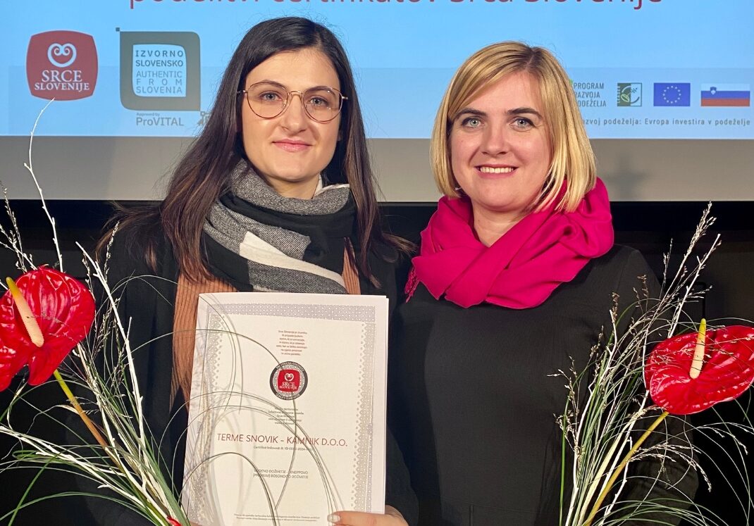 Kneippovo bosonogo doživetje Term Snovik ima certifikat kakovosti Srca Slovenije za najodličnejša turistična doživetja.