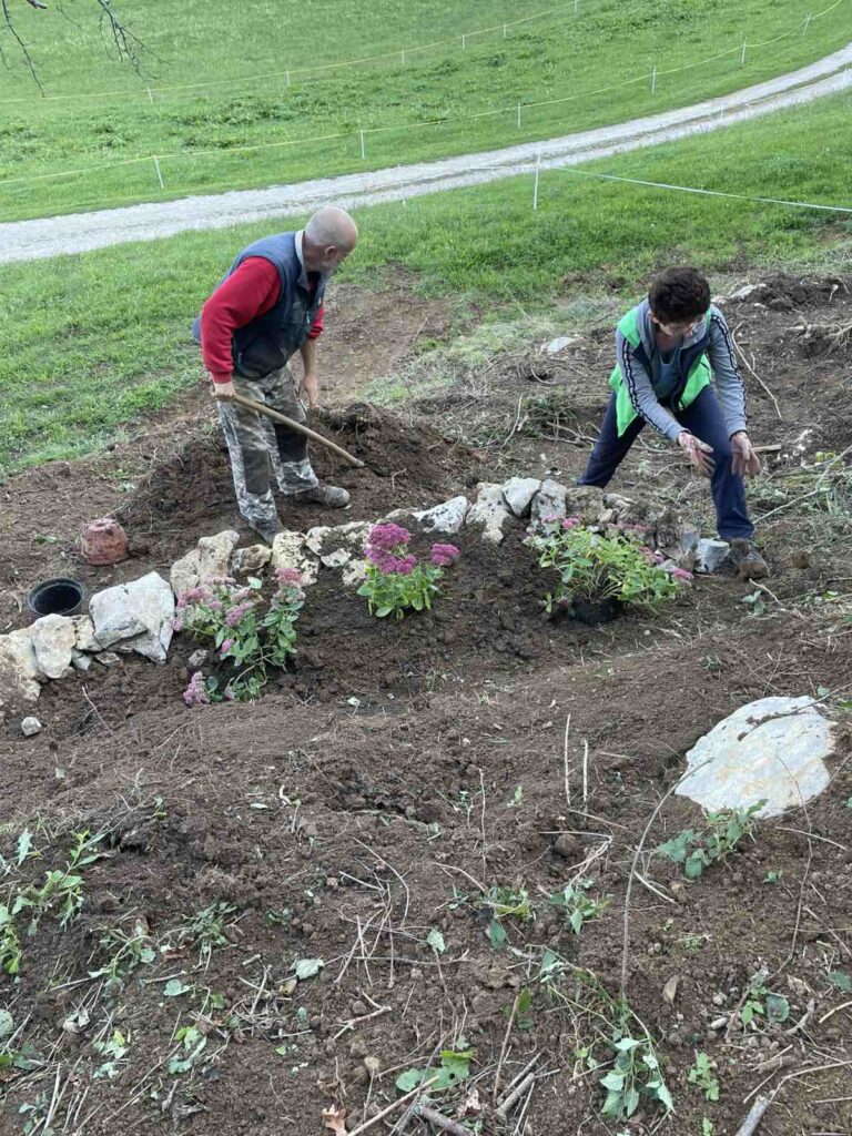 V vrt so zasadili prve rastline (foto Miloš Kimovec).