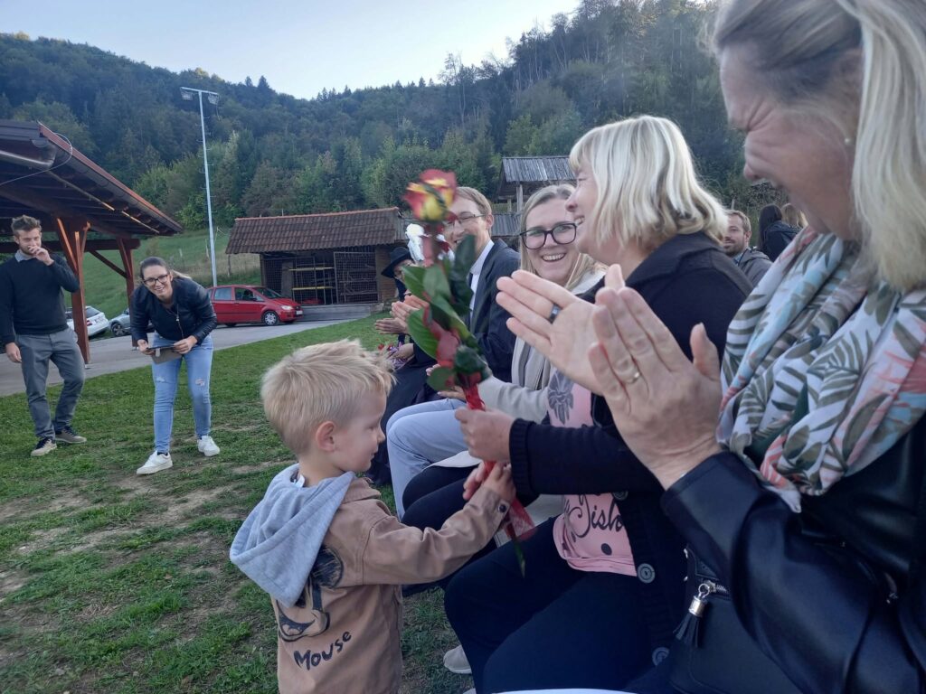 Cvetje za vodjo projekta Slavo Murnc.